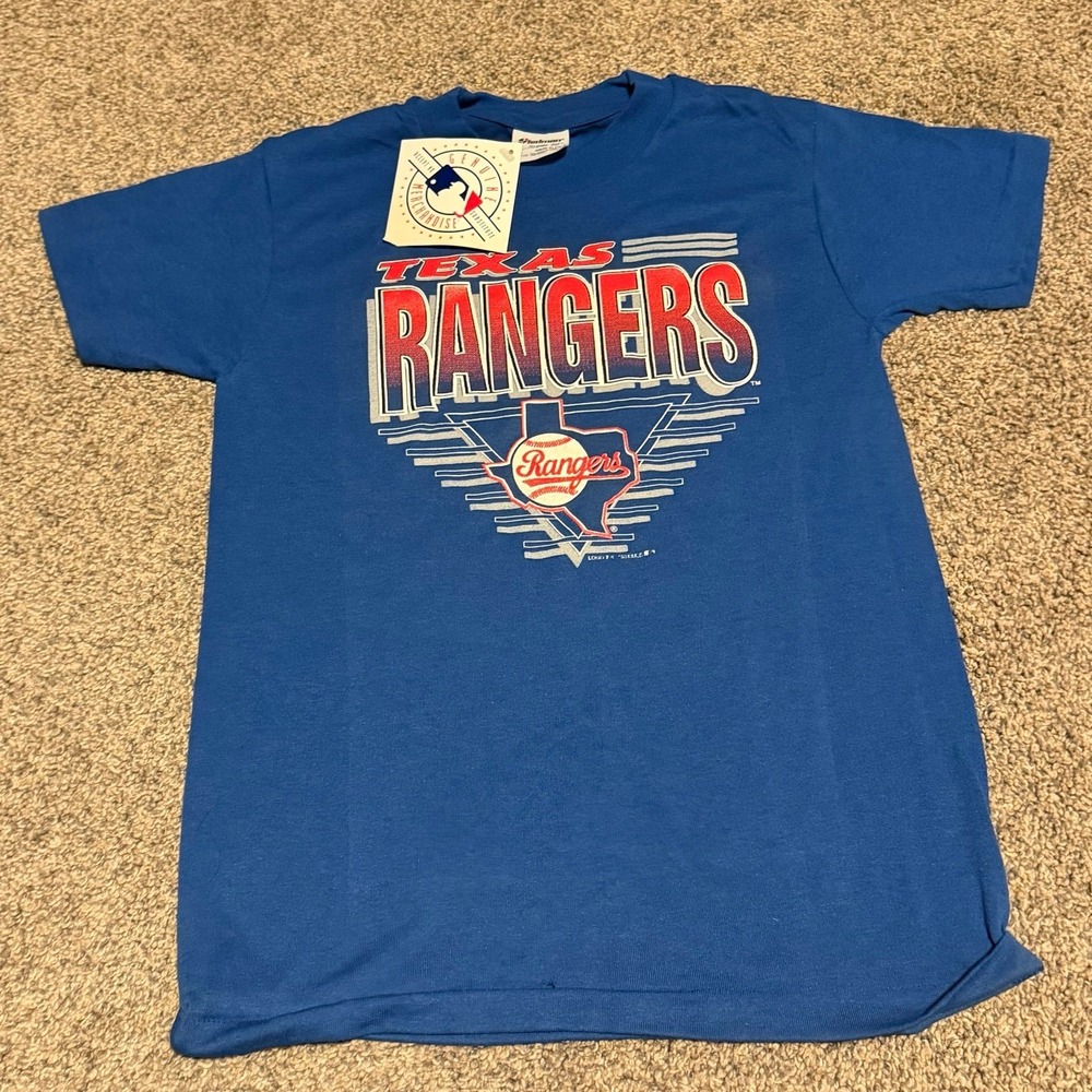 Vintage Texas Rangers MLB T-Shirt Youth‎ Medium 10-12 NWT Made USA 90s